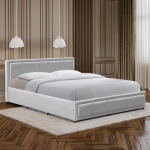 pak-388-000010-1 ΚΡΕΒΑΤΙ HUGA PAKOWORLD ΜΕ ΑΠΟΘΗΚΕΥΤΙΚΟ ΧΩΡΟ ΒΕΛΟΥΔΟ ΓΚΡΙ 120X200ΕΚ