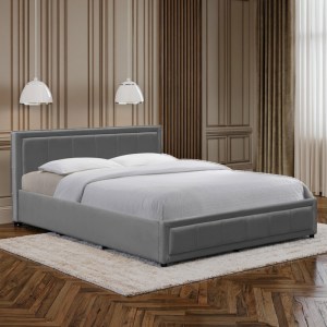 pak-388-000013-1 ΚΡΕΒΑΤΙ HUGA PAKOWORLD ΜΕ ΑΠΟΘΗΚΕΥΤΙΚΟ ΧΩΡΟ ΒΕΛΟΥΔΟ ΑΝΘΡΑΚΙ 160X200ΕΚ