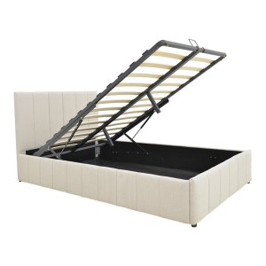 pak-388-000019-3 ΚΡΕΒΑΤΙ SNUGGLE PAKOWORLD ΜΕ ΑΠΟΘΗΚΕΥΤΙΚΟ ΧΩΡΟ ΥΦΑΣΜΑ ΜΠΕΖ 120X200ΕΚ