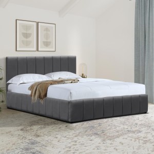 pak-388-000021-1 ΚΡΕΒΑΤΙ SNUGGLE PAKOWORLD ΜΕ ΑΠΟΘΗΚΕΥΤΙΚΟ ΧΩΡΟ ΒΕΛΟΥΔΟ ΑΝΘΡΑΚΙ 160X200ΕΚ