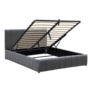 pak-388-000021-2 ΚΡΕΒΑΤΙ SNUGGLE PAKOWORLD ΜΕ ΑΠΟΘΗΚΕΥΤΙΚΟ ΧΩΡΟ ΒΕΛΟΥΔΟ ΑΝΘΡΑΚΙ 160X200ΕΚ