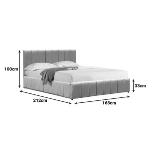 pak-388-000021-5 ΚΡΕΒΑΤΙ SNUGGLE PAKOWORLD ΜΕ ΑΠΟΘΗΚΕΥΤΙΚΟ ΧΩΡΟ ΒΕΛΟΥΔΟ ΑΝΘΡΑΚΙ 160X200ΕΚ