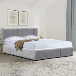 pak-388-000022-1 ΚΡΕΒΑΤΙ SNUGGLE PAKOWORLD ΜΕ ΑΠΟΘΗΚΕΥΤΙΚΟ ΧΩΡΟ ΒΕΛΟΥΔΟ ΓΚΡΙ 160X200ΕΚ
