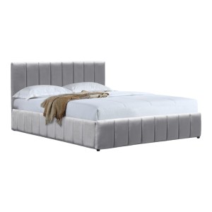 pak-388-000022 ΚΡΕΒΑΤΙ SNUGGLE PAKOWORLD ΜΕ ΑΠΟΘΗΚΕΥΤΙΚΟ ΧΩΡΟ ΒΕΛΟΥΔΟ ΓΚΡΙ 160X200ΕΚ