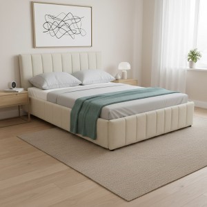 pak-388-000023-1 ΚΡΕΒΑΤΙ SNUGGLE PAKOWORLD ΜΕ ΑΠΟΘΗΚΕΥΤΙΚΟ ΧΩΡΟ ΥΦΑΣΜΑ ΜΠΕΖ 160X200ΕΚ
