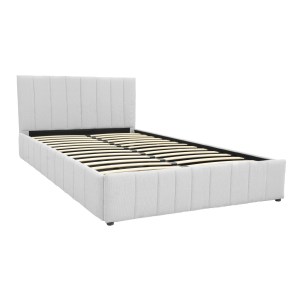 pak-388-000024-2 ΚΡΕΒΑΤΙ SNUGGLE PAKOWORLD ΜΕ ΑΠΟΘΗΚΕΥΤΙΚΟ ΧΩΡΟ ΥΦΑΣΜΑ ΓΚΡΙ 160X200ΕΚ