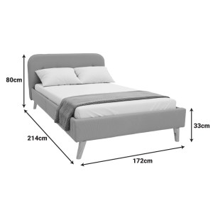 pak-388-000028-7 ΚΡΕΒΑΤΙ LUMILUX PAKOWORLD ΥΦΑΣΜΑ ΣΕ ΓΚΡΙ ΑΠΟΧΡΩΣΗ 160X200ΕΚ