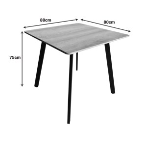 pak-390-000007-4 ΤΡΑΠΕΖΙ SQUARO PAKOWORLD SONOMA MDF ΜΕ ΜΑΥΡΑ ΜΕΤΑΛΛΙΚΑ ΠΟΔΙΑ 80X80X75ΕΚ