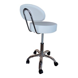 pak-406-000009-1 ΣΚΑΜΠΟ ΓΡΑΦΕΙΟΥ-ΕΡΓΑΣΙΑΣ ΤΡΟΧΗΛΑΤΟ ΜΕ ΠΛΑΤΗ TEBERE PAKOWORLD PU ΣΕ ΛΕΥΚΗ ΑΠΟΧΡΩΣΗ 35X35X65-77ΕΚ