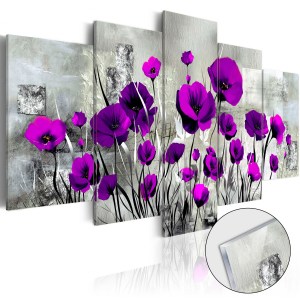 pol-a1-acrylglasbild247_1 ΠΙΝΑΚΑΣ ΣΕ ΑΚΡΥΛΙΚΟ ΓΥΑΛΙ - MEADOW: PURPLE POPPIES [GLASS] - 100X50