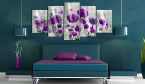 pol-a1-acrylglasbild247_2_1 ΠΙΝΑΚΑΣ ΣΕ ΑΚΡΥΛΙΚΟ ΓΥΑΛΙ - MEADOW: PURPLE POPPIES [GLASS] - 100X50