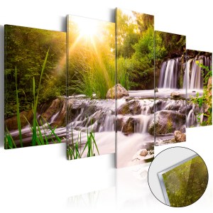 pol-a1-acrylglasbild303_1 ΠΙΝΑΚΑΣ ΣΕ ΑΚΡΥΛΙΚΟ ΓΥΑΛΙ - FOREST WATERFALL [GLASS] - 100X50