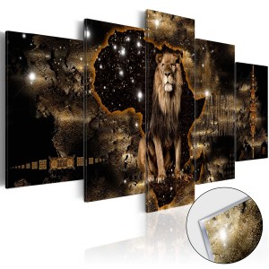 pol-a1-acrylglasbild353_1 ΠΙΝΑΚΑΣ ΣΕ ΑΚΡΥΛΙΚΟ ΓΥΑΛΙ - GOLDEN LION [GLASS] - 100X50