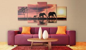 pol-a1-n1548_2_1 ΠΙΝΑΚΑΣ - AFRICAN ELEPHANTS FAMILY 100X50