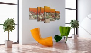 pol-a1-n1771_2_1 ΠΙΝΑΚΑΣ - PARISIAN SKY IN ORANGE COLOUR 200X100