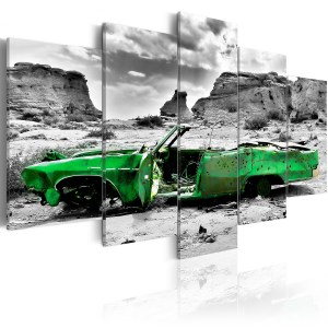 pol-a1-n2741-dkx_1 ΠΙΝΑΚΑΣ - GREEN RETRO CAR AT COLORADO DESERT 200X100