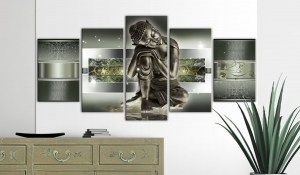 pol-a1-n3017_2_1 ΠΙΝΑΚΑΣ - SLEEPING BUDDHA IN GREENS 200X100