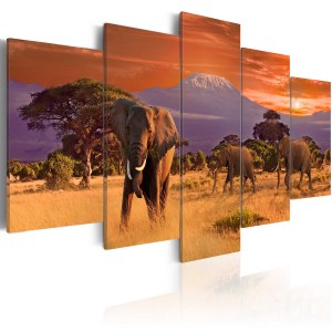pol-a1-n3071_1 ΠΙΝΑΚΑΣ - AFRICA: ELEPHANTS 100X50