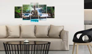 pol-a1-n3295_2_1 ΠΙΝΑΚΑΣ - BUDDHA AND WATERFALL 100X50