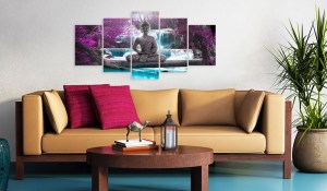 pol-a1-n3296_2_1 ΠΙΝΑΚΑΣ - WATERFALL AND BUDDHA 200X100