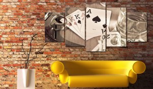 pol-a1-n3334_2_1 ΠΙΝΑΚΑΣ - POKER NIGHT - SEPIA 200X100