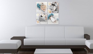 pol-a1-n3651_2_1 ΠΙΝΑΚΑΣ - FLOWERS AND HEARTS 60X60