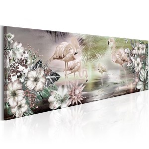 pol-a1-n6773-dk150_1 ΠΙΝΑΚΑΣ - FLAMINGOES AND FLOWERS 150X50