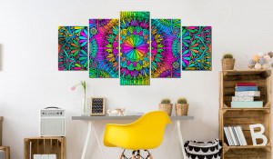 pol-a1-n6781_2_1 ΠΙΝΑΚΑΣ - MANDALA: PEACOCK FEATHERS 200X100