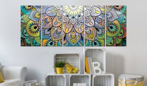 pol-a1-n6884-dkx_2_1 ΠΙΝΑΚΑΣ - MANDALA: PEACOCKS TAIL 225X90