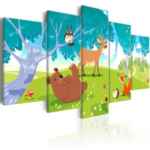 pol-a1-n7299_1 ΠΙΝΑΚΑΣ - FRIENDLY ANIMALS (5 PARTS) 100X50