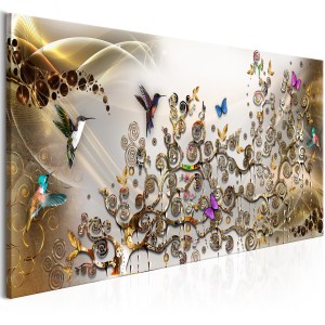 pol-a1-n7809-dkxl_1 ΠΙΝΑΚΑΣ - HUMMINGBIRDS DANCE (1 PART) GOLD NARROW 135X45