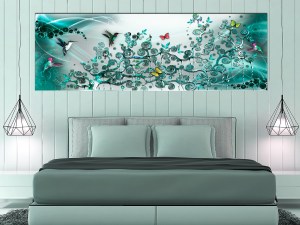 pol-a1-n7810-dk150_2_1 ΠΙΝΑΚΑΣ - HUMMINGBIRDS DANCE (1 PART) TURQUOISE NARROW 135X45