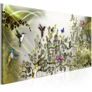 pol-a1-n7811-dkxl_1 ΠΙΝΑΚΑΣ - HUMMINGBIRDS DANCE (1 PART) GREEN NARROW 135X45