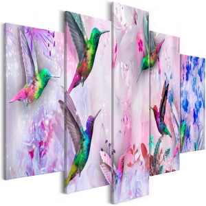 pol-a1-n7832-dkx_1 ΠΙΝΑΚΑΣ - COLOURFUL HUMMINGBIRDS (5 PARTS) WIDE VIOLET 200X100