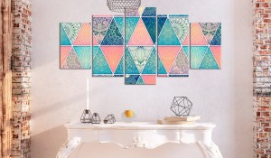 pol-a1-n7834_2_1 ΠΙΝΑΚΑΣ - ORIENTAL TRIANGLES (5 PARTS) WIDE 100X50