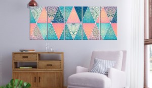 pol-a1-n7861-dk_2_1 ΠΙΝΑΚΑΣ - ORIENTAL TRIANGLES (5 PARTS) NARROW 200X80