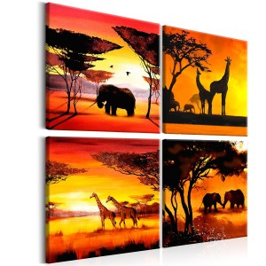 pol-a1-n7880_1 ΠΙΝΑΚΑΣ - AFRICAN ANIMALS (4 PARTS) 60X60