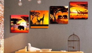 pol-a1-n7880_2 ΠΙΝΑΚΑΣ - AFRICAN ANIMALS (4 PARTS) 60X60