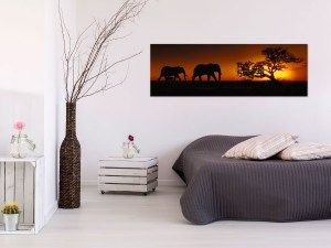 pol-a1-n7894-dk150_2_1 ΠΙΝΑΚΑΣ - ELEPHANT FAMILY (ORANGE) 150X50