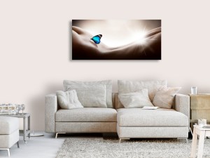 pol-a1-n7917-dk_2_1 ΠΙΝΑΚΑΣ - WOMAN AND BUTTERFLY (1 PART) NARROW 150X50