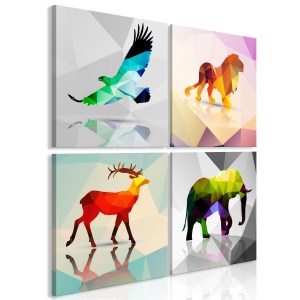 pol-a1-n7926-80x80_1 ΠΙΝΑΚΑΣ - COLOURFUL ANIMALS (4 PARTS) 80X80