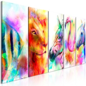 pol-a1-n7943-dkx_1 ΠΙΝΑΚΑΣ - RAINBOW WATERCOLOURS (5 PARTS) NARROW 200X80