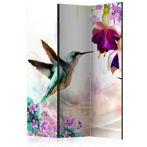 pol-a1-paravent1060_1 ΔΙΑΧΩΡΙΣΤΙΚΟ ΜΕ 3 ΤΜΗΜΑΤΑ - HUMMINGBIRDS AND FLOWERS [ROOM DIVIDERS] 135X172