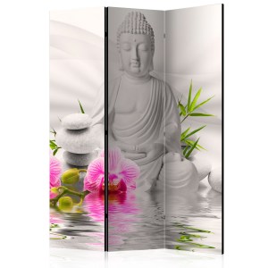 pol-a1-paravent89_1 ΔΙΑΧΩΡΙΣΤΙΚΟ ΜΕ 3 ΤΜΗΜΑΤΑ - BUDDHA AND ORCHIDS [ROOM DIVIDERS] 135X172