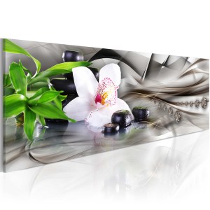 pol-b-a-0199-b-b-eb10 ΠΙΝΑΚΑΣ - ZEN COMPOSITION: BAMBOO, ORCHID AND STONES - 120X40