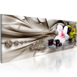 pol-b-a-0199-b-d-eb10 ΠΙΝΑΚΑΣ - ZEN COMPOSITION: ORCHID, BAMBOO AND STONES - 120X40