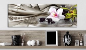 pol-b-a-0199-b-d-ebvis20_1 ΠΙΝΑΚΑΣ - ZEN COMPOSITION: ORCHID, BAMBOO AND STONES - 120X40