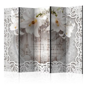 pol-b-c-0212-z-c-eb1 ΔΙΑΧΩΡΙΣΤΙΚΟ ΜΕ 5 ΤΜΗΜΑΤΑ - LILIES AND QUILTED BACKGROUND II [ROOM DIVIDERS]