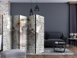 pol-b-c-0212-z-c-ebvis2 ΔΙΑΧΩΡΙΣΤΙΚΟ ΜΕ 5 ΤΜΗΜΑΤΑ - LILIES AND QUILTED BACKGROUND II [ROOM DIVIDERS]
