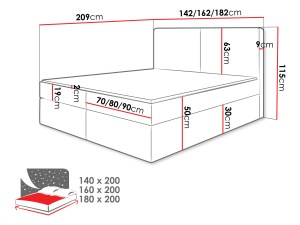 pol-bed_claire_w_140_160_180 ΕΠΕΝΔΥΜΕΝΟ ΚΡΕΒΑΤΙ CLAIRE ΜΕ ΣΤΡΩΜΑ ΚΑΙ ΑΝΩΣΤΡΩΜΑ-MPLE-140 X 200